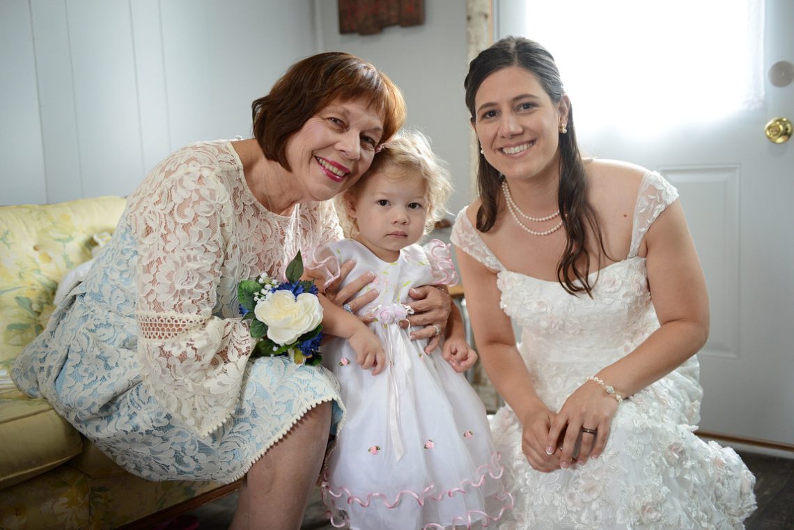 Weddings S&T Bride, Mom and flower girl